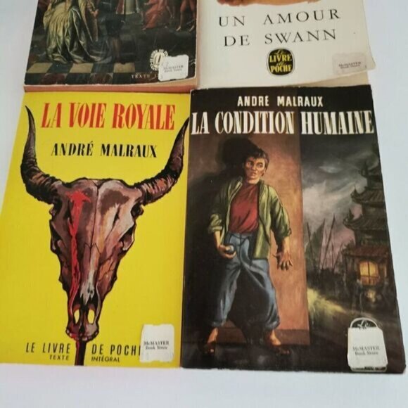 Set of 4 Vintage French Pocket Books Classic Lit Livre de Poche Proust Malraux - Picture 4 of 6